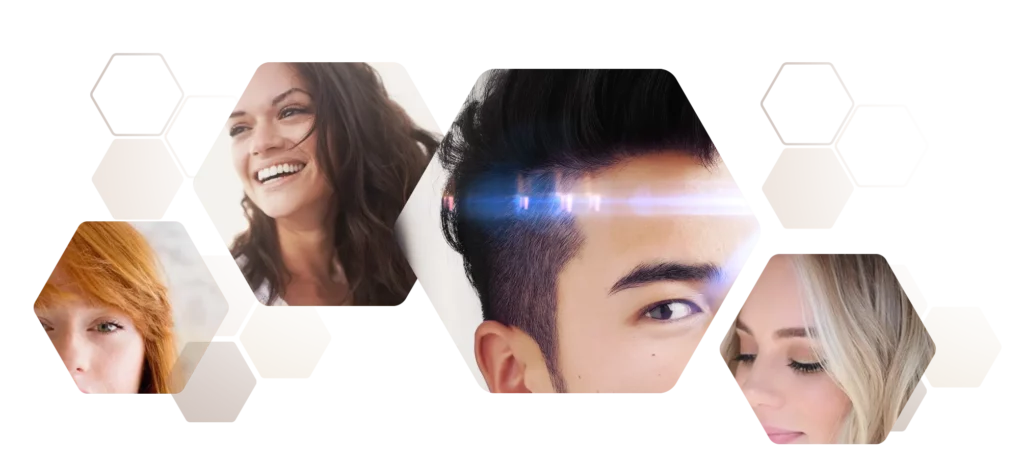 Fotocollage verschiedene Haar- und Hauttypen